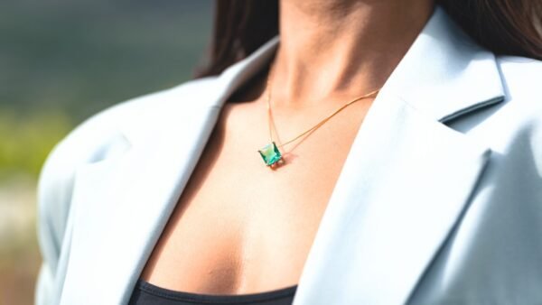 Ensemble en or avec zircone turquoise - Image 2